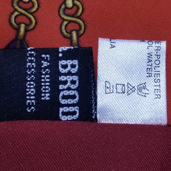 Vintage Italian Scarf Gold Jewels on Red A. Brod Classic Design Ladies Accessory - Picture 8 of 13